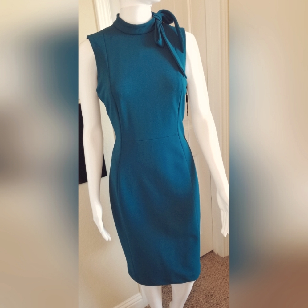 Calvin Klein bow neck sheath dress